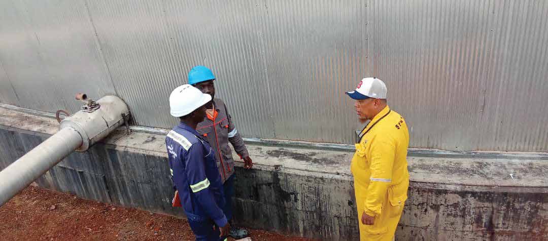 SWAED team inspecting a storage tank foundation on site