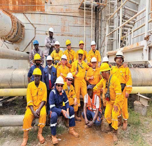 SWAED field team gathered at a plant in South Sudan