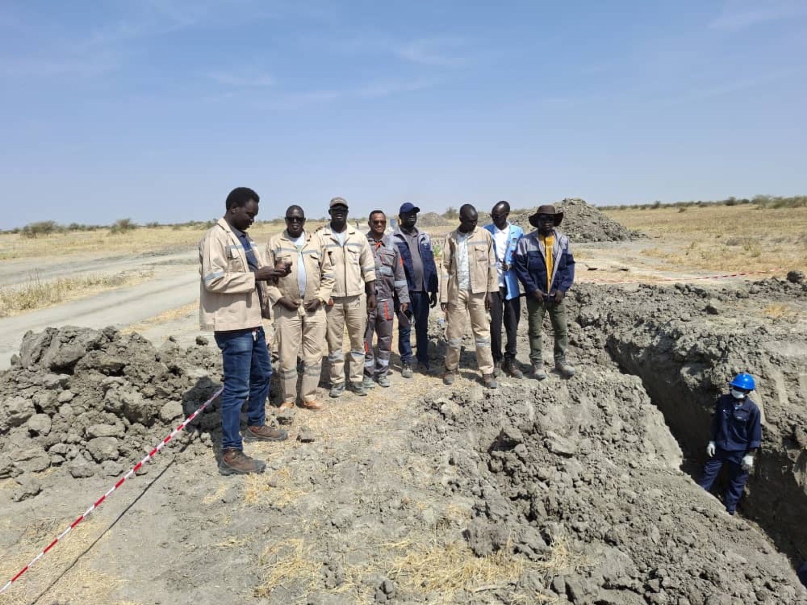 SWAED and client team at the excavated repair point